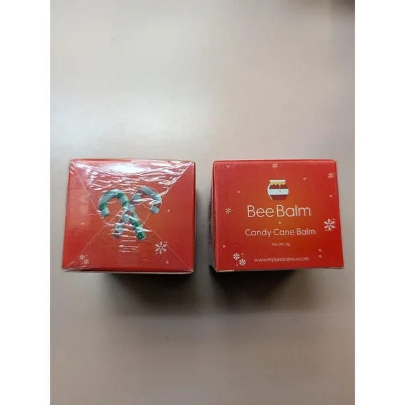 2 My Bee Balm Lip Bee Candy Cane Balm Hydrate Sealed Box Lot Limited Edition