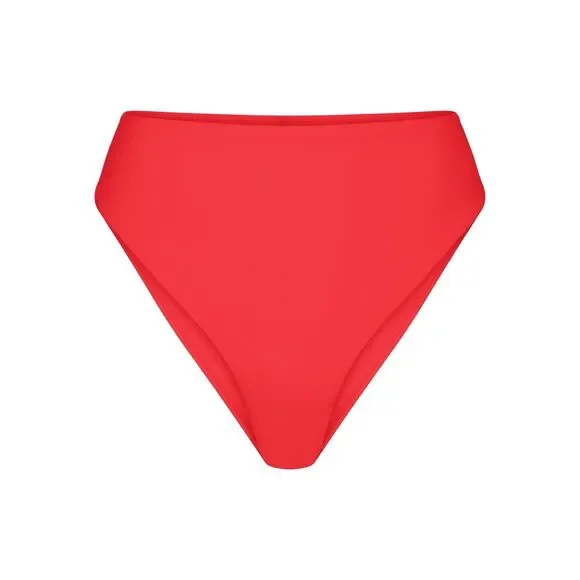Skims Signature Swim Mid Waist Bottom Ruby Size Small