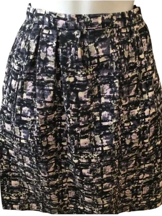 Michael Kors Round Skirt Blue Purple Geometric Print with Pockets! Size 6