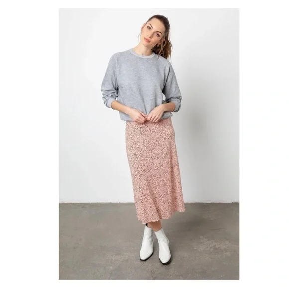 Rails Anya Rose Spotted Lined Midi Skirt