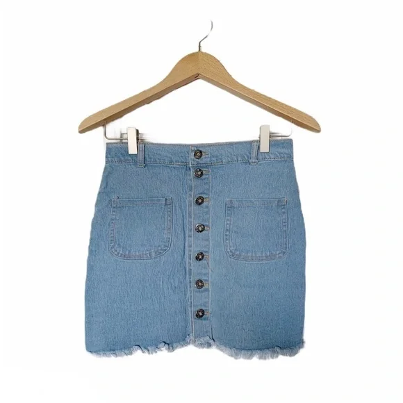 High Rise Light Wash Denim Mini Skirt M​​​​​​​​​​​​​​​​​​​​​​​​​​​​​