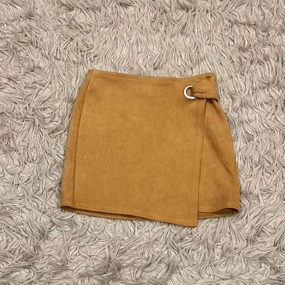 Forever 21 faux suede wrap mini skirt size small