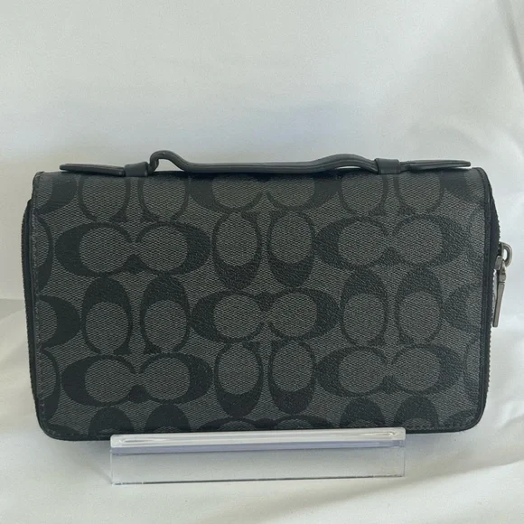 Coach Double Zip Travel Organizer In Signature Canvas