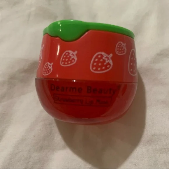 Strawberry Scented Lip Mask/ Lip Balm with Honey Dipper Inspired Applicator