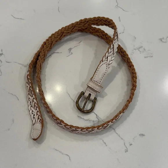 American Eagle Outfitters white braided belt