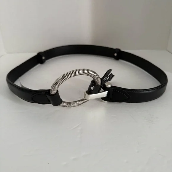 Van Heusen Black Belt with Silver Ring Detail Women’s Size M/L