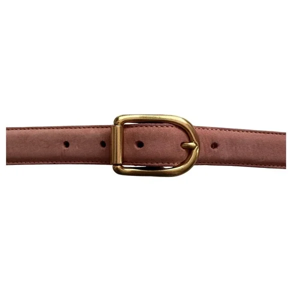 Coach Vintage Pink Full Grain Leather Belt Brass Buckle Made in USA Large