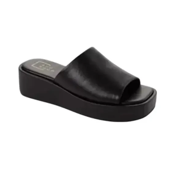 Shu Shop | Black Size 8 Lourdes Slide Sandals Wedge
