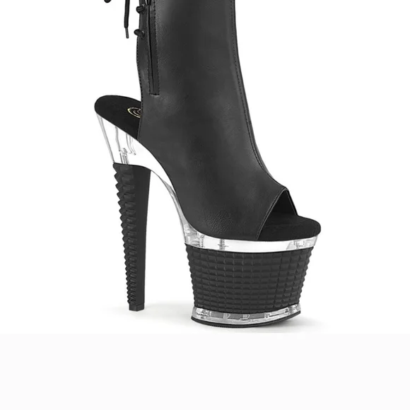 Black Platform Stiletto Heel Boots