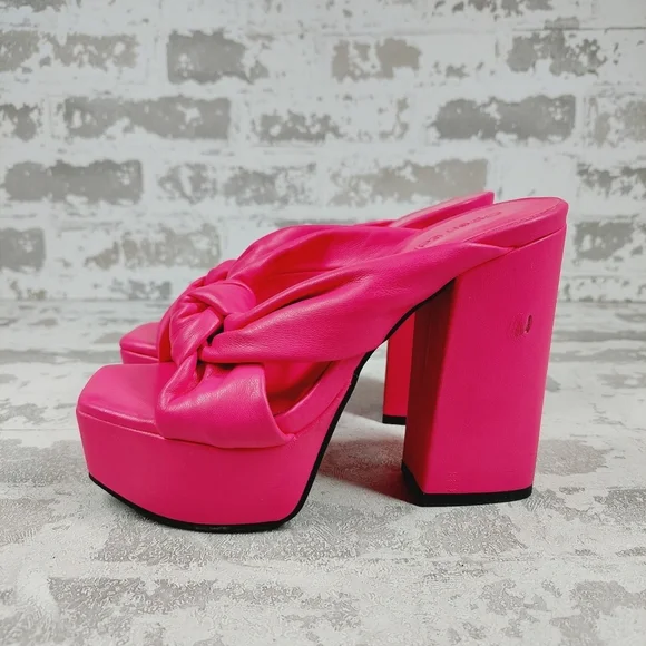 New Open Edit Kaia Knot Square Toe Platform Sandals B477