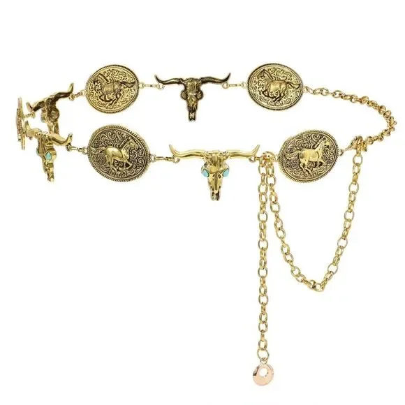 Boho bull Motif Belt M1528