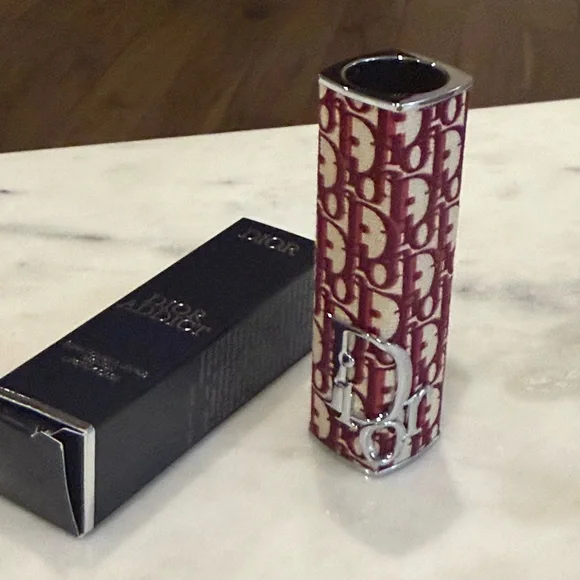Dior Addict Collectors Signature Monogram Lipstick Case, Brick Red and Cream.