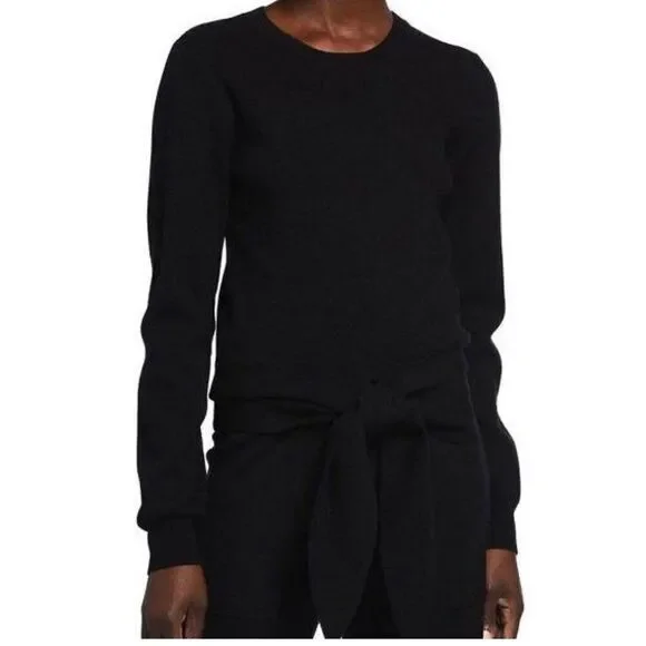 WAYF milo tie front sweter in black size Medium