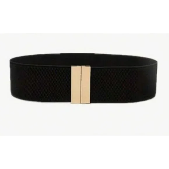 Gold/Black Elastic Belt
