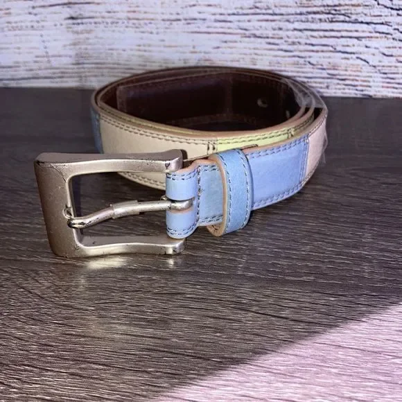 Vintage Women’s 32” Vintage Color Block Fossil Leather Belt