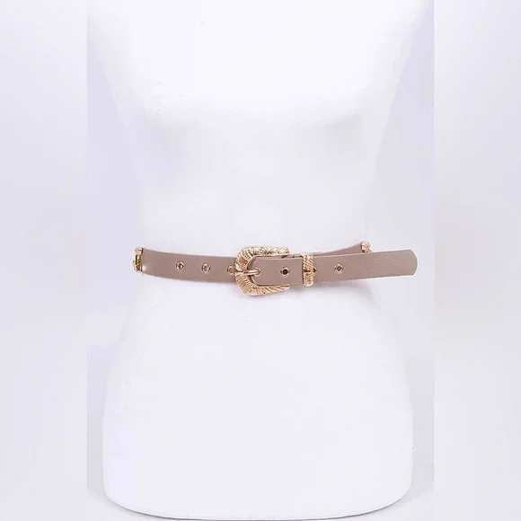 Vegan Leather Chain Statement Belt