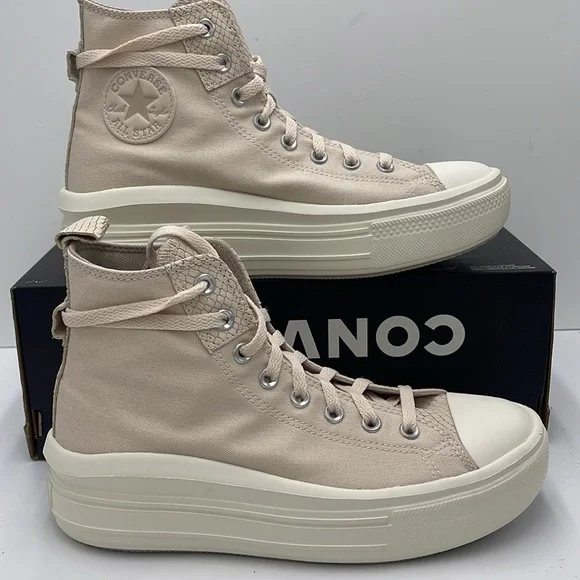 Converse Women's A12812C CTAS MOVE HI LIGHT DUNE/EGRET/PAPYRUS Sneakers Platform