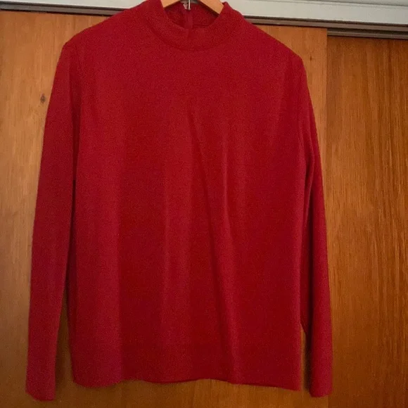 Classic used red sweater by Haymaker with zipper in the back size 42