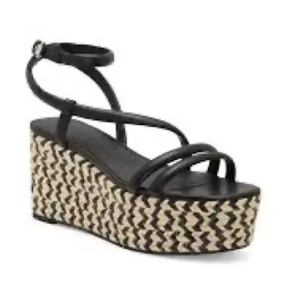 Rebecca Minkoff Josefia Platform Wedge Sandal espadrilles in Black & White 8