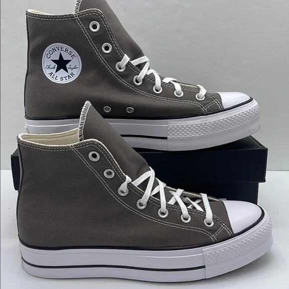 Converse WMNS High-Top Platform Sneakers A09221F CTAS LIFT HI CHARCOAL/WHITE