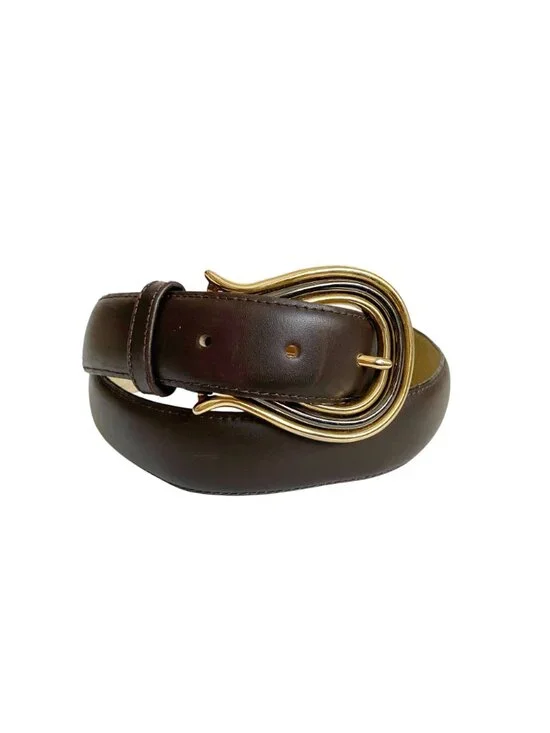 Vtg 80s Loring & Paige Suede Leather Equestrian Style Belt Size M/L Horseshoe
