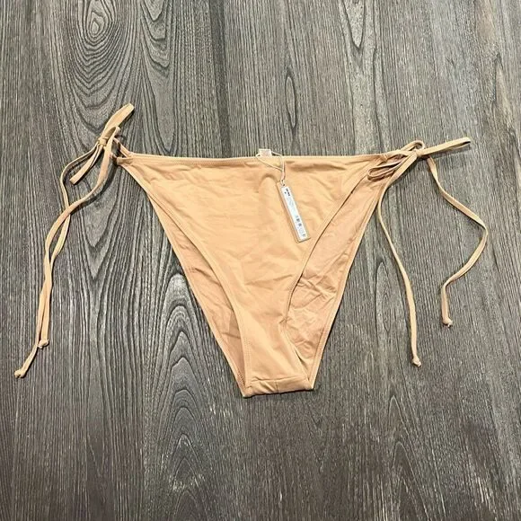 NWT Skims Recycled Swim Low Rise Tie Bikini Bottom Dipped Front Ochre Size 4X