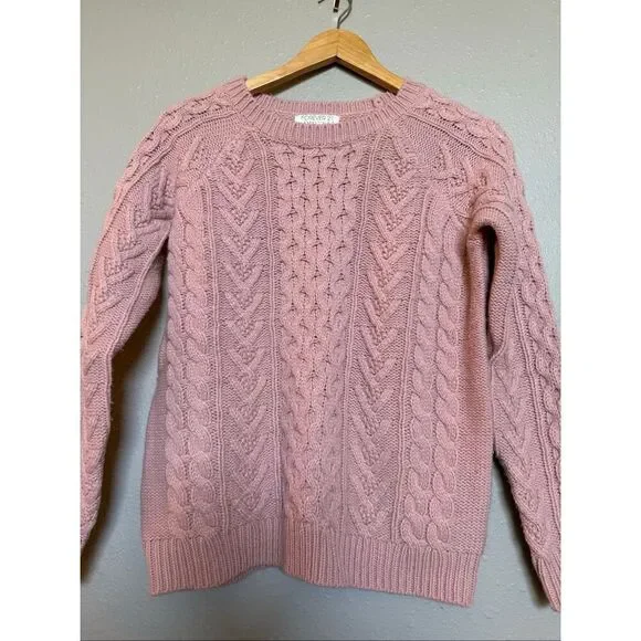 Forever 21 Essentials Dusty Pink Cable-Knit Sweater – Size S