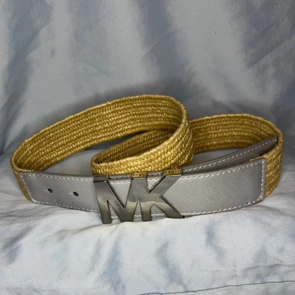Michael Kors Stretch Logo Belt Silver M/L