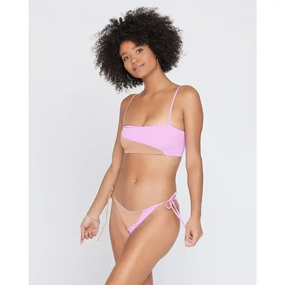 L*Space Ari Bikini Top & Dani Bikini Bottom Swimwear Set Rosebud Putty Women's S