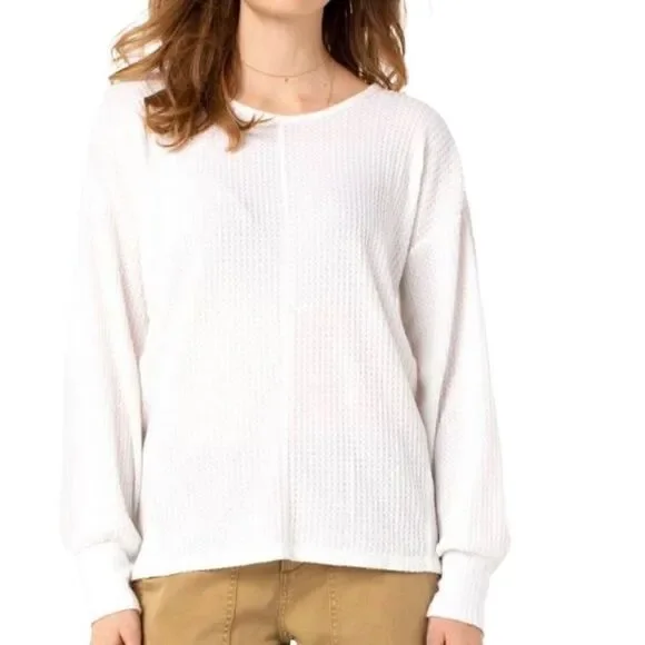 Liverpool Los Angeles Easy Dolman Sleeve Light Sweater Snow Small