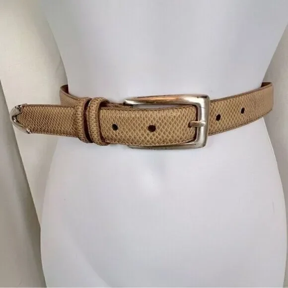 WCM NEW YORK WOMENS REPTILE BELT TAN SIZE 16