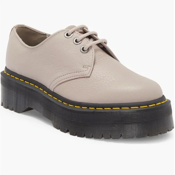 NEW! Dr. Martens Quad II Platform Derby in Vintage Taupe