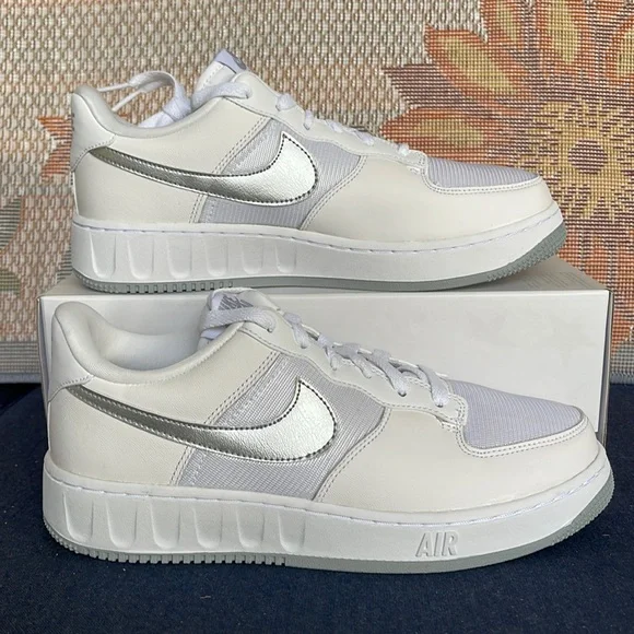 NIKE WMNS AIR FORCE 1 UNITY DQ6029 102 WHITE/WOLF GREY-PURE PLATINUM PLATFORMS