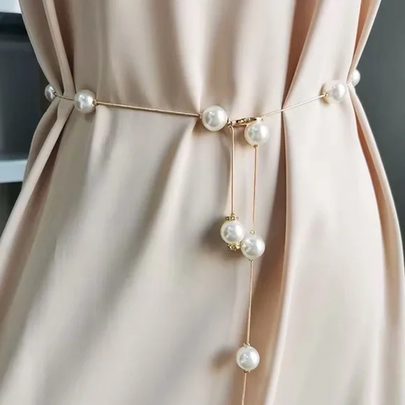 Pearl Decor Chain Belt