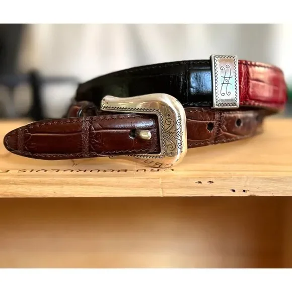 VTG Western Multicolor Leather Belt Size 30