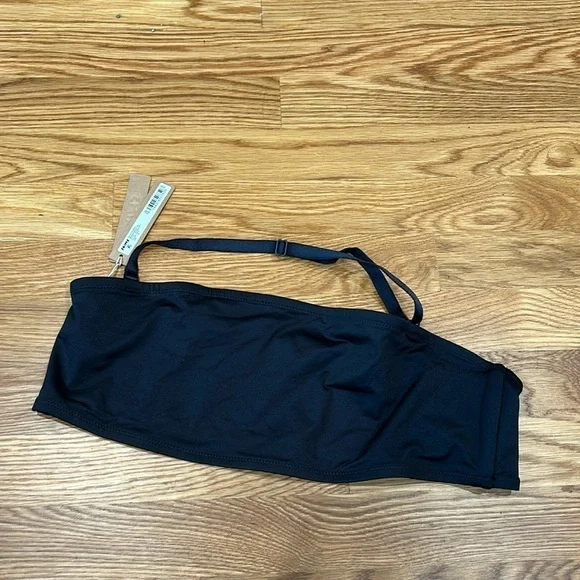 Skims recycled swim Bando bikini top onyx black women’s XL removable strap new