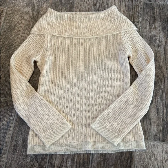 Ann Taylor Cream Cowl Neck Sweater