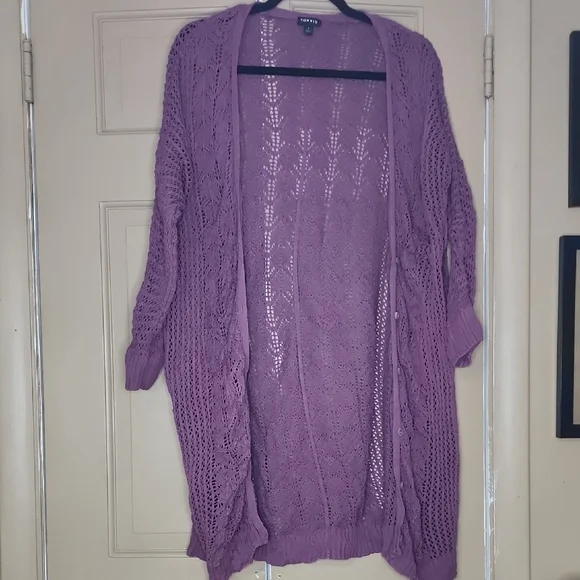 Torrid Purple Knit Cardigan Sweater