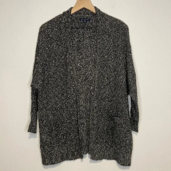 American Eagle Outfitters Open Front Oversized Knit Cardigan Extra Small XS Gray