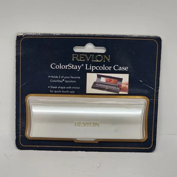 Revlon Colorstay Lip Color Case with Mirror Purse‎ Travel Holder Makeup Fits 2