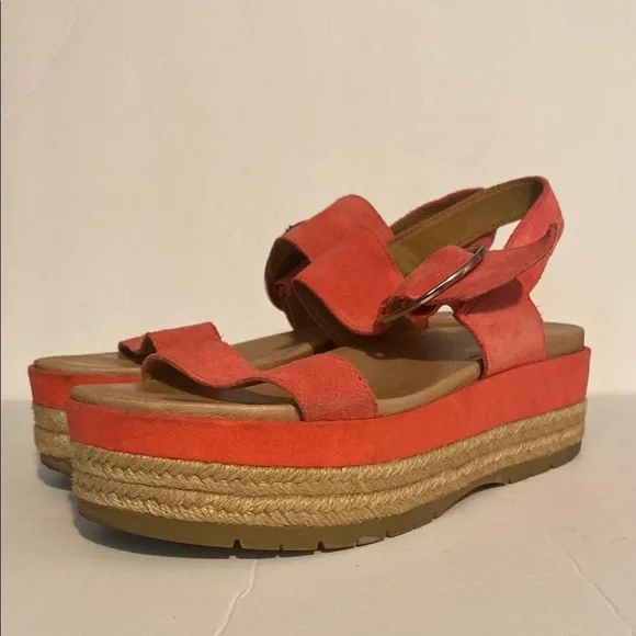 Ugg April Coral Platform Espadrille Shoes