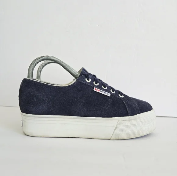 Superga Cotu Platforms Suede Sneakers Size 6.5