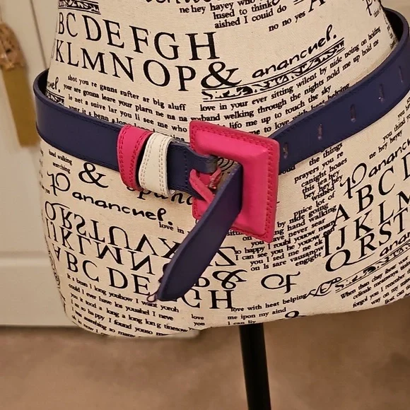 LEATHER PURPLE/PINK/WHITE BELT