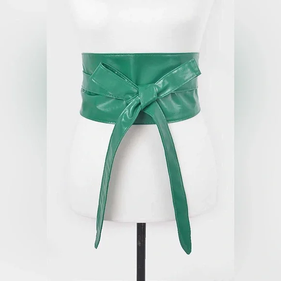 Green Free Style Obi Statement Belt