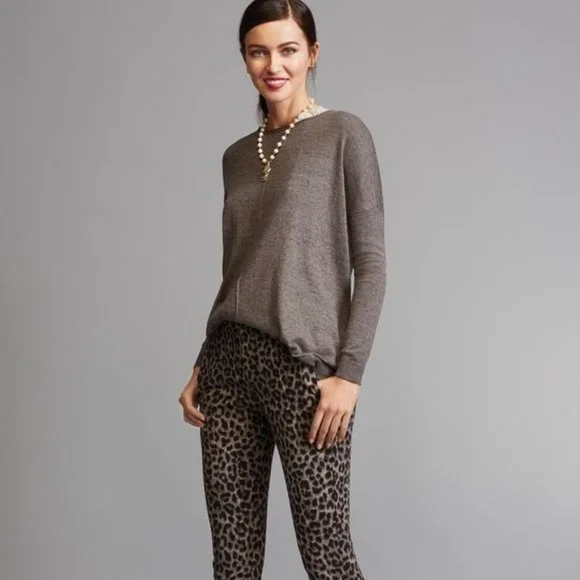 CAbi Heather Mushroom Tunic Knit Sweater Top