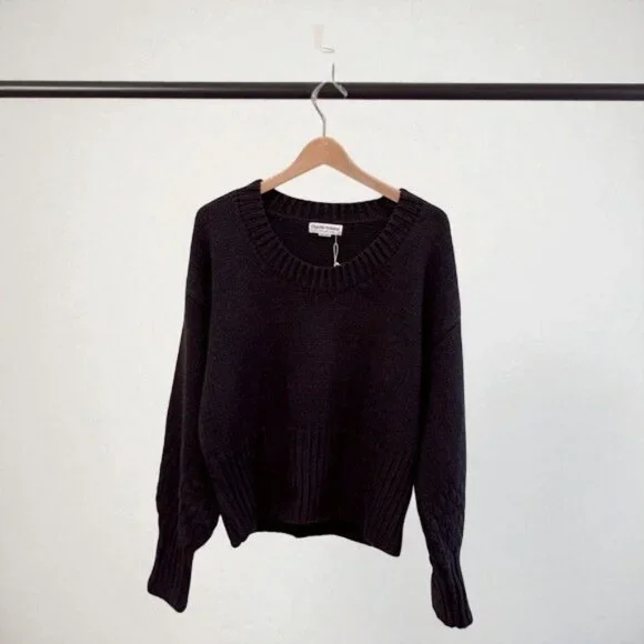 NWT Charlie Holiday Mixed Knit Oversized Pullover Wool Blend Sweater