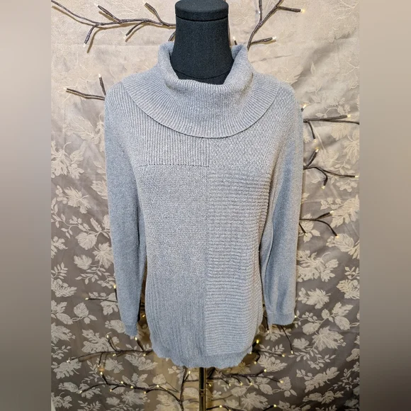 Chico's Cowl Neck Textured Sweater, Size XL(Chicos Size 3), EUC!