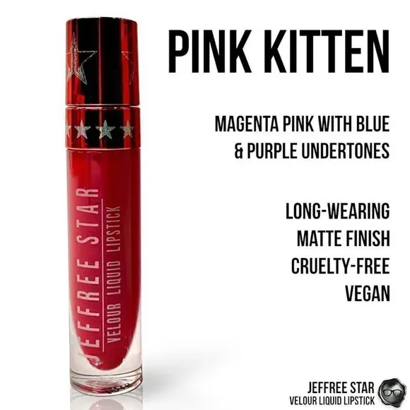 JEFFREE STAR VELOUR LIQUID LIPSTICK PINK KITTEN FULL PIGMENT LIP COLOR MAGENTA