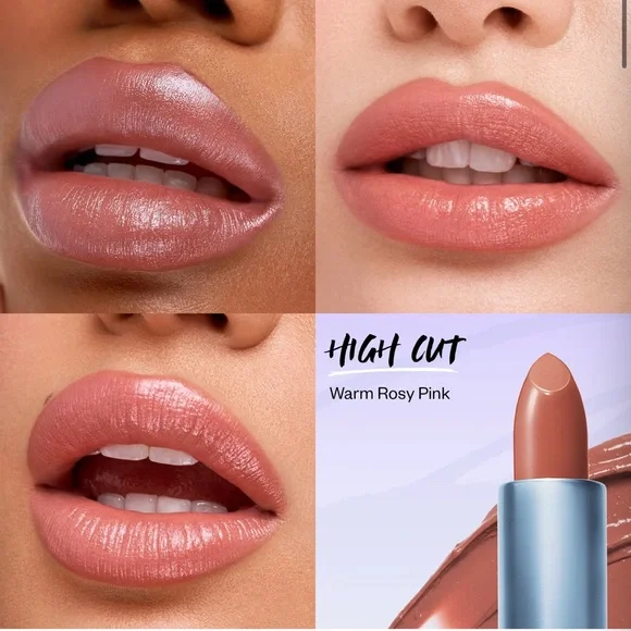 Kosas Weightless Lip Color Nourishing Satin Lipstick in High Cut warm rosy pink