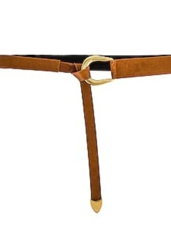 New Raina Sheila Wrap Belt in Camel brown leather gold western chic cowgirl